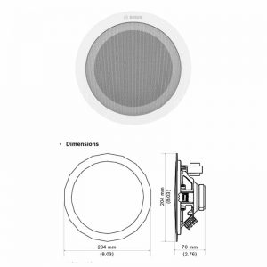 Kích thước của loa âm trần Bosch LC9-UC06